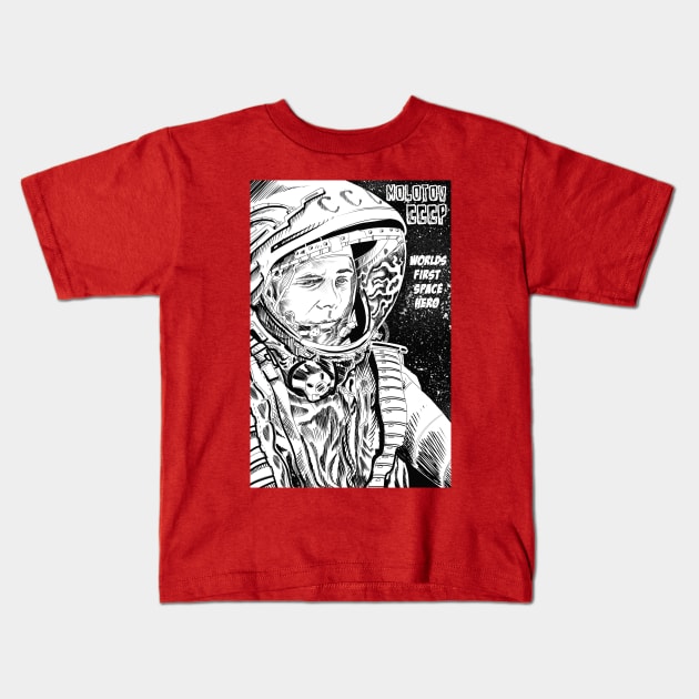 Molotov Cosmonaut Kids T-Shirt by paintchips